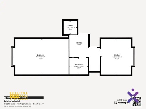 Prodaný  byt 1+1 45 m²