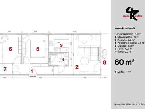 Prodaný byt 3+kk 64 m²