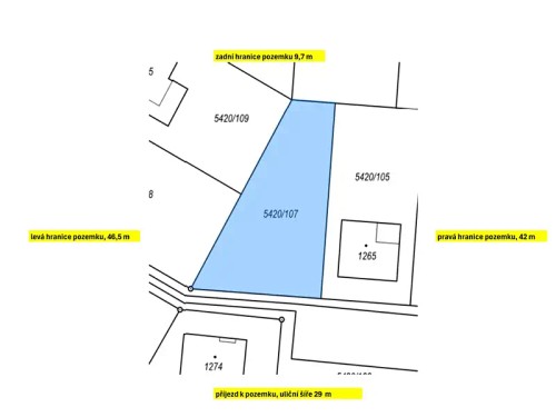 Prodej stavebního pozemku 816 m²