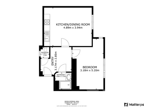 Prodaný  byt 2+kk 44 m²