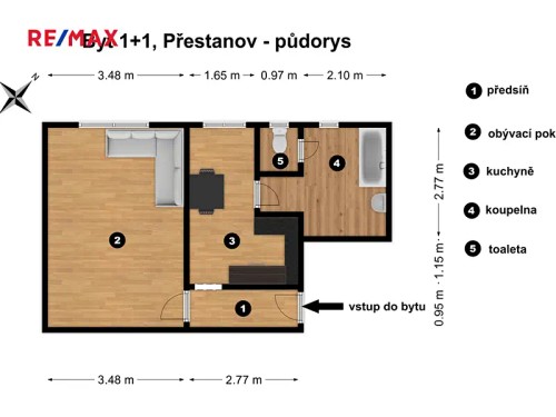 Prodaný byt 1+1 35 m²