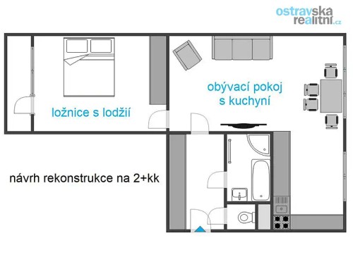 Prodej bytu 2+1 54 m²