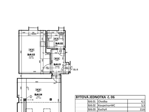 Prodaný  byt 2+kk 47 m²