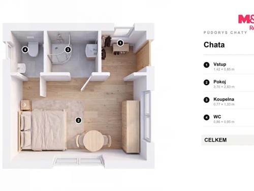 Prodej chaty 16 m², pozemek 396 m²