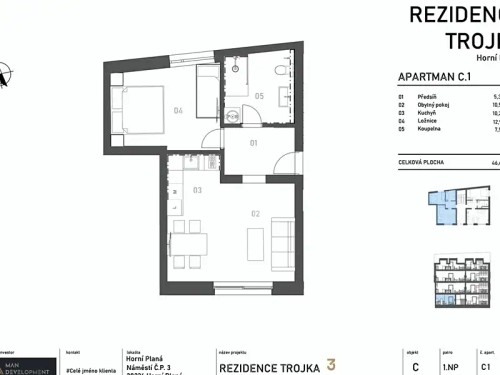 Prodej bytu 2+kk 59 m²