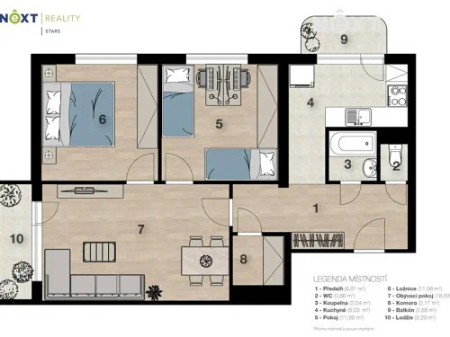 Prodej bytu 3+1 65 m²