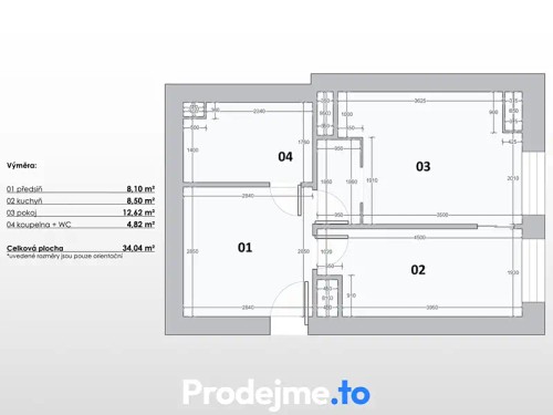 Prodaný  byt 1+1 34 m²