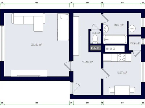 Prodej bytu 1+1 50 m²