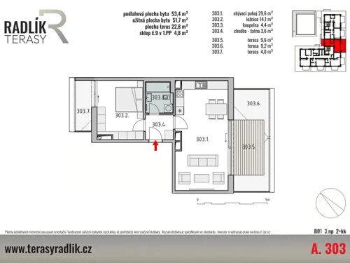 Prodej bytu 2+kk 52 m²