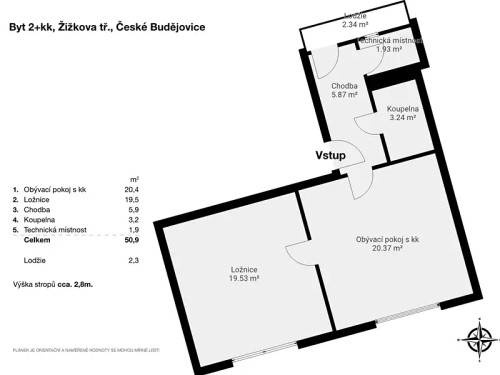 Prodaný byt 2+kk 51 m²
