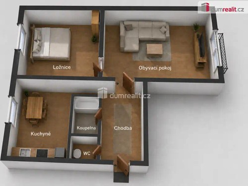 Prodej bytu 2+1 52 m²
