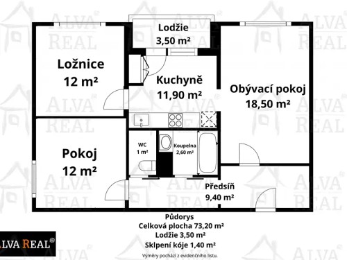 Prodej bytu 3+1 71 m²