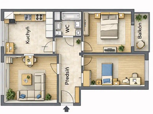 Prodej bytu 3+1 63 m²