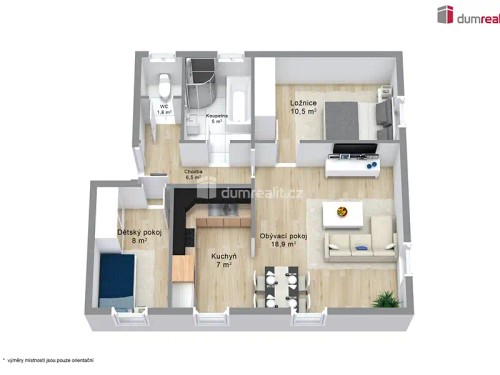 Prodaný byt 3+kk 66 m²