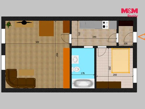 Prodej bytu 2+kk 46 m²