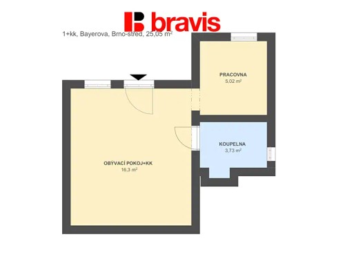 Prodaný  byt 1+kk 25 m²