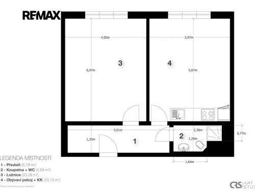 Prodej bytu 2+kk 51 m²