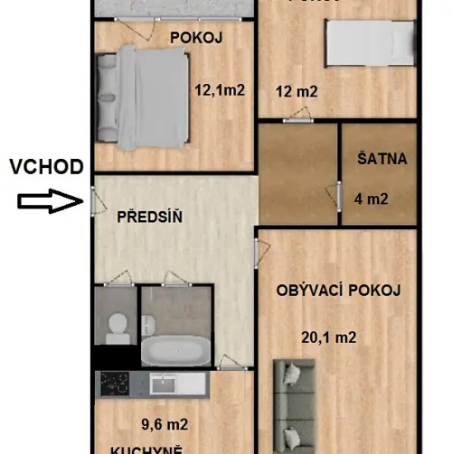 Prodaný byt 3+1 75 m²