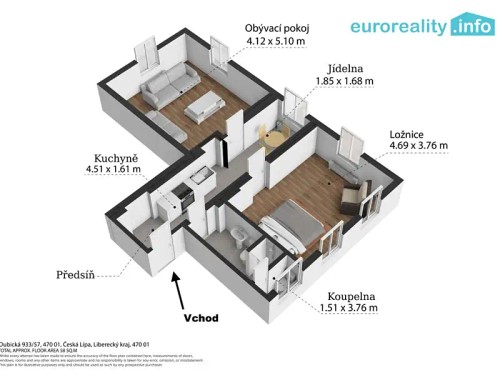 Prodej bytu 2+kk 55 m²