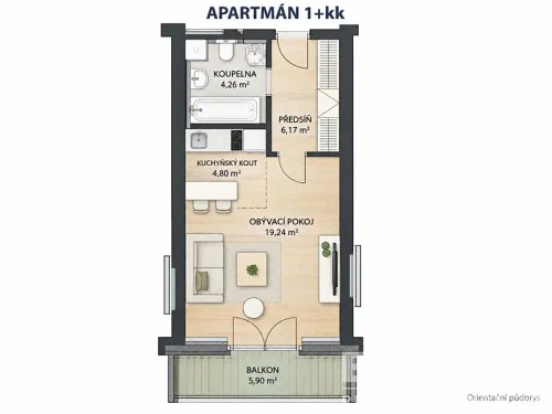 Prodej bytu 1+kk 34 m²