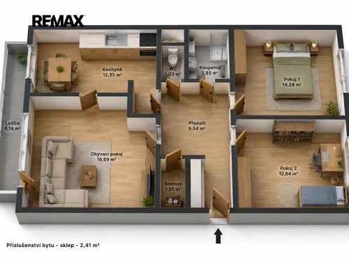 Prodaný byt 3+1 75 m²