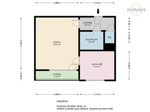 Prodaný byt 1+1 41 m²