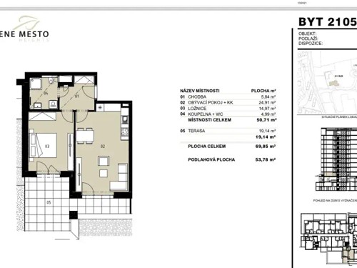 Prodej bytu 2+kk 69 m²