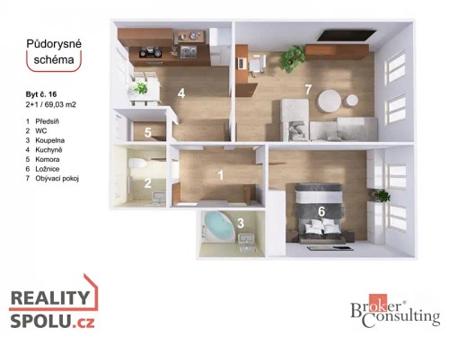 Prodaný byt 2+1 69 m²