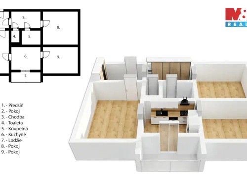 Prodaný  byt 3+1 74 m²