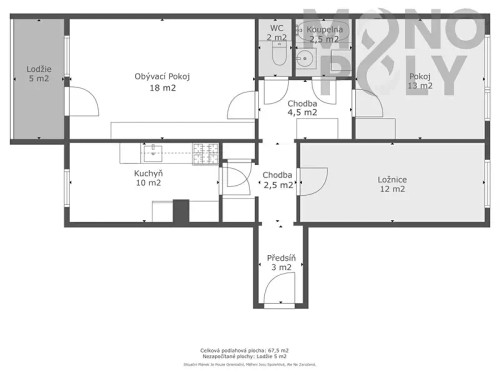 Prodaný byt 3+1 73 m²