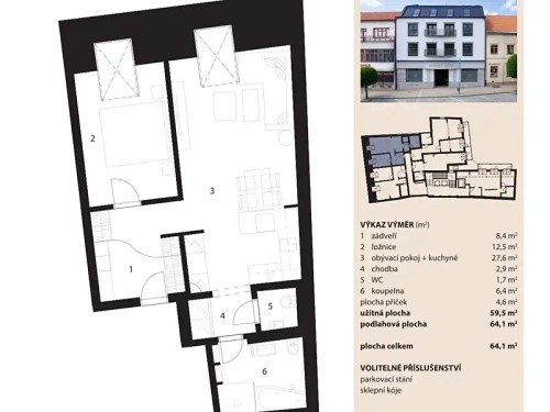 Prodej bytu 2+kk 64 m²