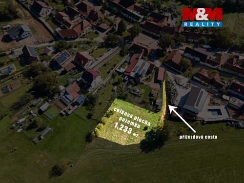 Prodej stavebního pozemku 1233 m²