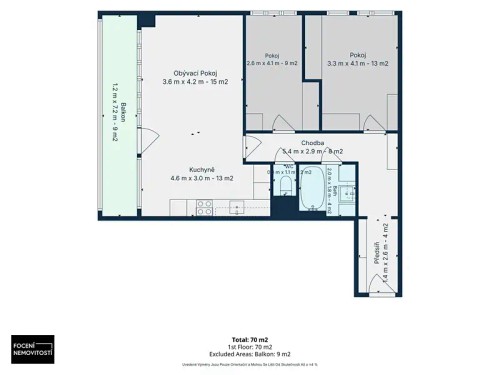 Prodej bytu 2+1 70 m²