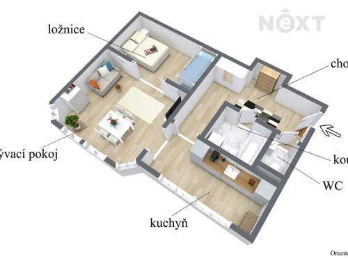 Prodaný byt 2+kk 53 m²