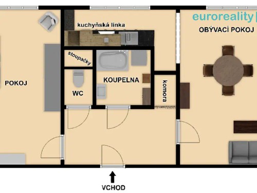 Prodej bytu 2+1 55 m²
