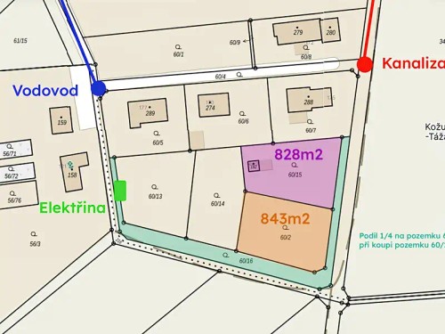 Prodej stavebního pozemku 828 m²