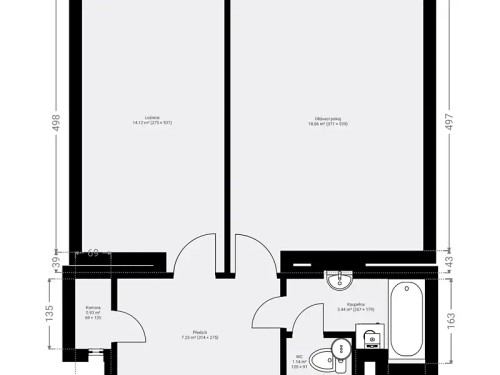 Prodej bytu 2+kk 49 m²
