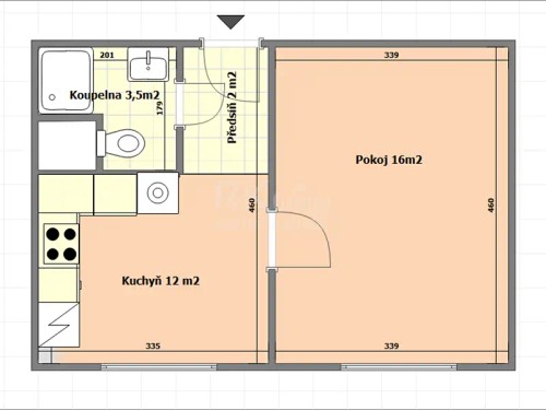 Prodaný byt 1+1 33 m²