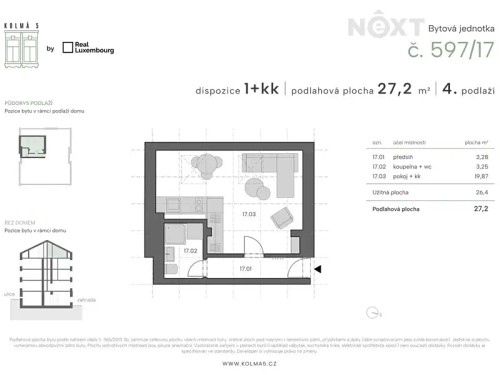 Prodej bytu 1+kk 27 m²