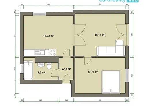 Prodej bytu 2+1 51 m²