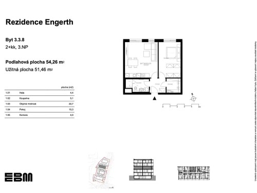Prodej bytu 2+kk 54 m²