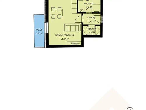 Prodaný byt 1+kk 35 m²