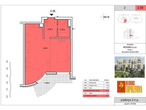 Prodaný  byt 2+kk 50 m²