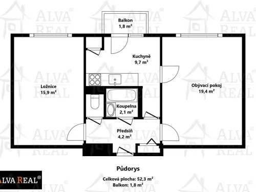 Prodej bytu 2+1 52 m²