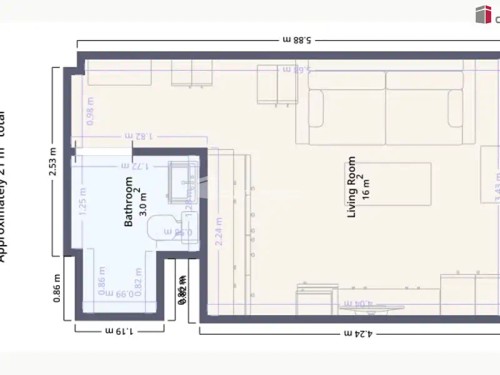 Prodej bytu 1+kk 21 m²