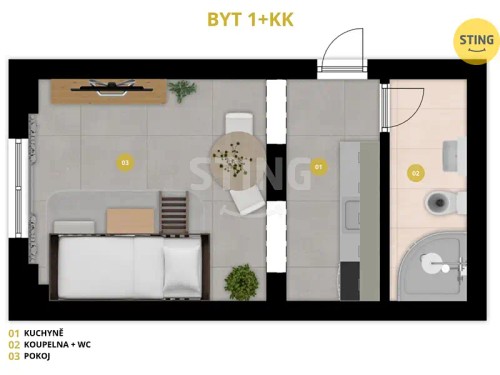 Prodej bytu 1+kk 37 m²