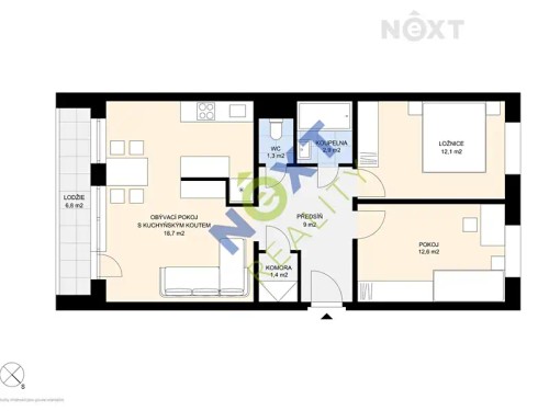 Prodaný  byt 3+kk 70 m²