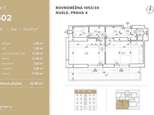 Prodej bytu 2+kk 52 m²