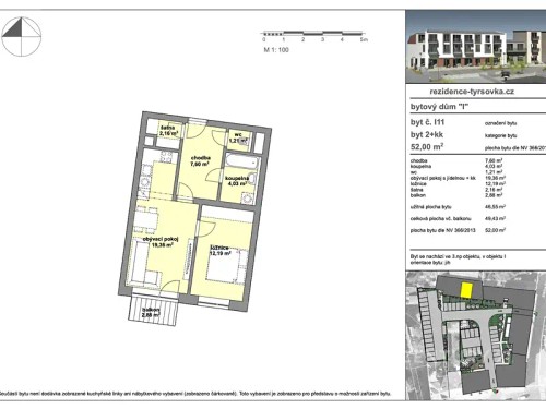 Prodej bytu 2+kk 52 m²