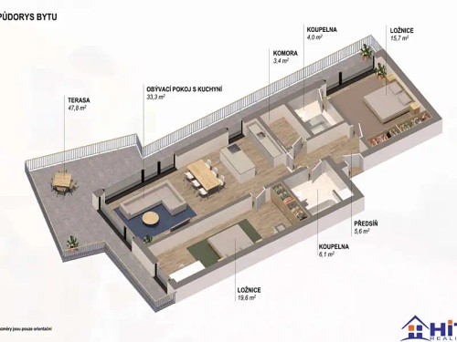 Prodej bytu 3+kk 90 m²
